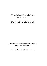 Skript zum Physikalisch-Chemischen Fortgeschrittenenprakikum