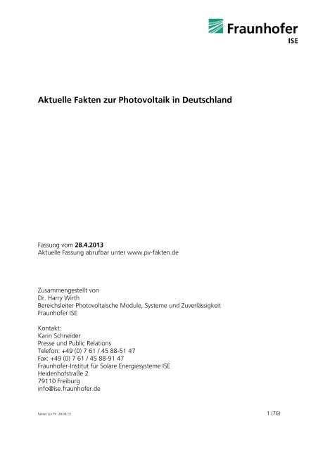 Aktuelle Fakten zur Photovoltaik in Deutschland