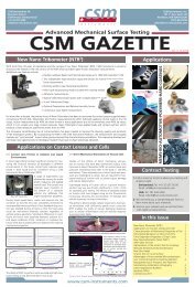 CSM GAZETTE - CSM Instruments