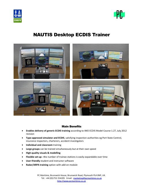 Download description of Desktop ECDIS Trainer here - PC Maritime