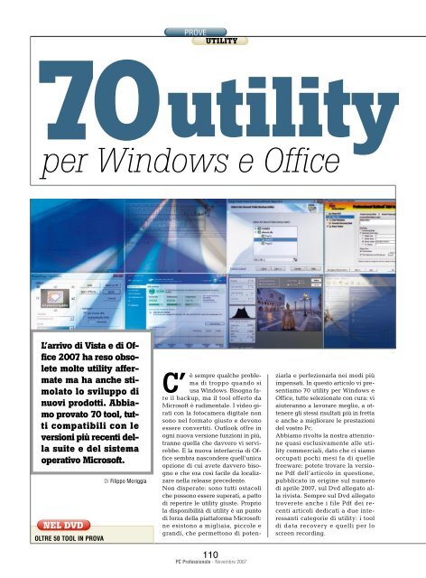 70 utility per Windows e Office - PC Professionale