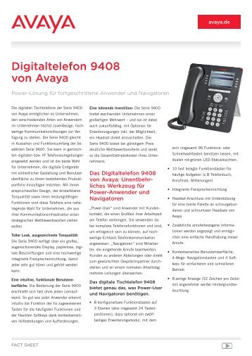 Digitaltelefon 9408 von Avaya - PCS