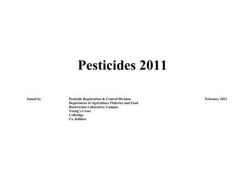 Pesticides 2011 - Pesticide Control Service - Department of Agriculture