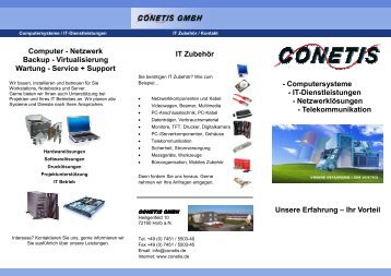 Das CONETIS Leistungsspektrum als Flyer im PDF ... - Conetis Gmbh