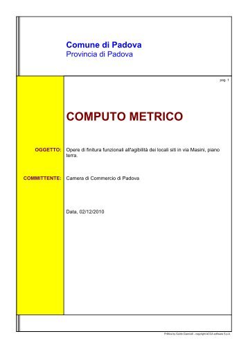 COMPUTO METRICO - Camera di Commercio di Padova
