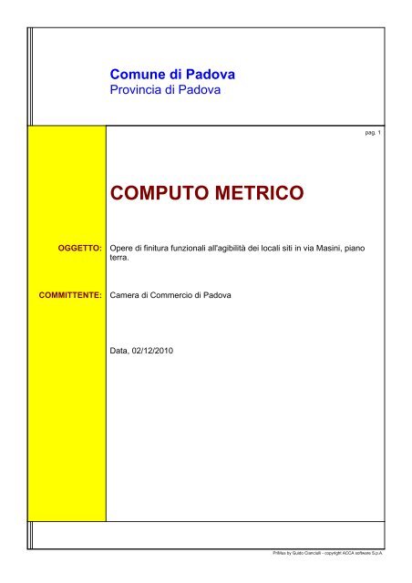 COMPUTO METRICO - Camera di Commercio di Padova