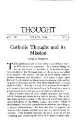 Catholic Thought and its Mission - Philosophy Documentation Center