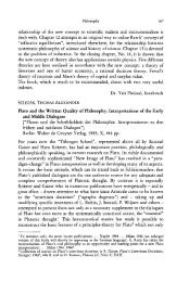 Plato and the Written Quality of Philosophy. Interpretations of the ...
