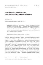 Sustainability, Neoliberalism, and the Moral Quality of Capitalism