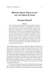 Modern Greek Theologians and the Greek Fathers