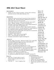 40K 6th Cheat Sheet - PDF Archive