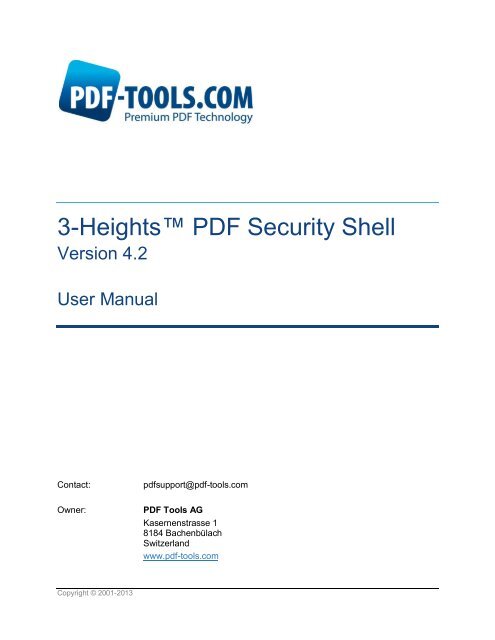 3-Heightsâ¢ PDF Security Shell - PDF Tools AG