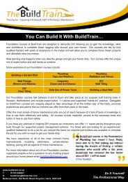 Courses in the Foundations of Building and DIY from BuildTrain