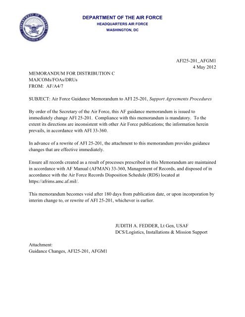 letter of counseling air force