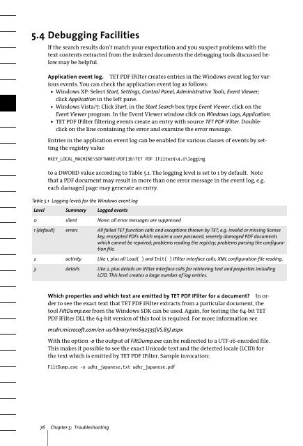 PDFlib TET PDF IFilter 4.0 Manual