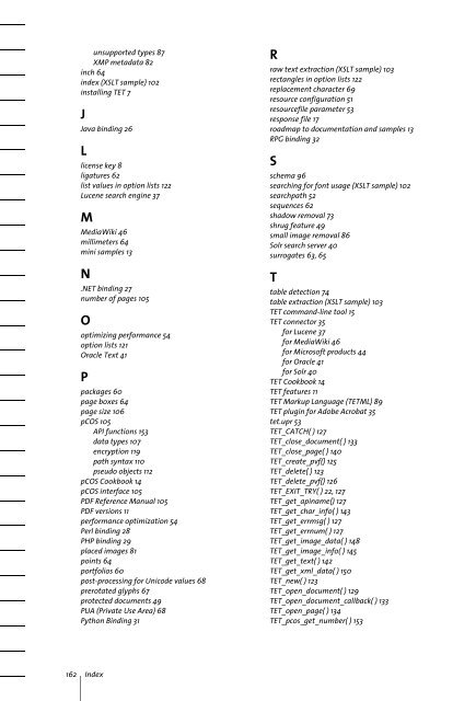 PDFlib Text Extraction Toolkit (TET) Manual