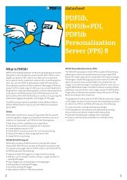 PDFlib, PDFlib+PDI, Personalization Server data sheet