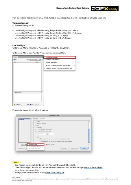 PDFX-ready Workflow V1.3 mit Adobe InDesign CS4 Live Preflight ...