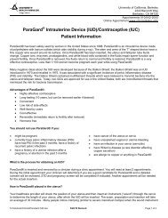 ParaGard IUD (pdf) - University Health Services - University of ...