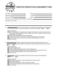 COMPUTER WORKSTATION ASSESSMENT FORM