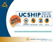 UC SHIP at a glance presention (PDF) - University Health Services