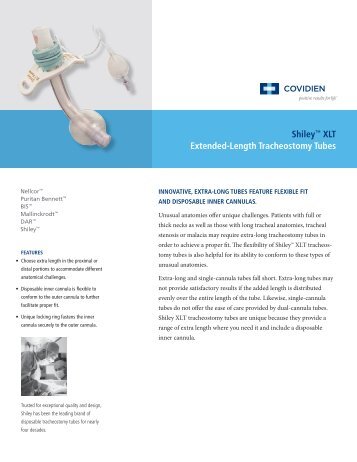 Shileyâ¢ xLT Extended-Length Tracheostomy Tubes