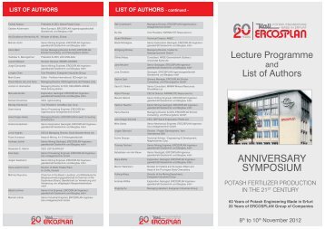 ANNIVERSARY SYMPOSIUM - Ercosplan.com