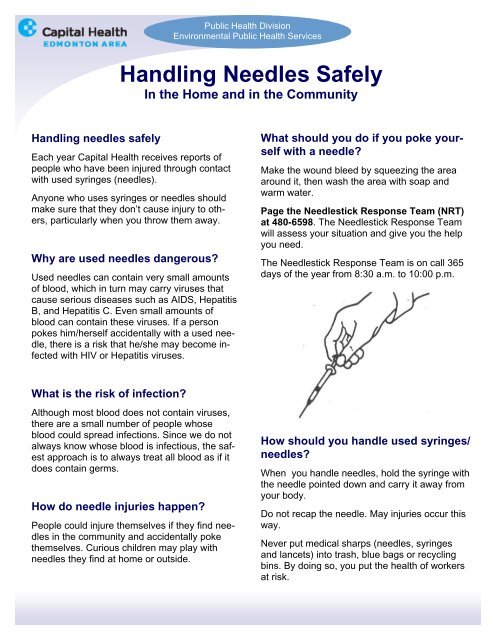 Handling needles safely - revised Feb07.pub - Capital Health