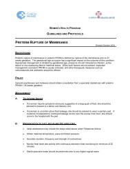 PRETERM RUPTURE OF MEMBRANES - Capital Health