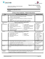 24 Hour Urine Collection - Patient Instructions - Capital Health