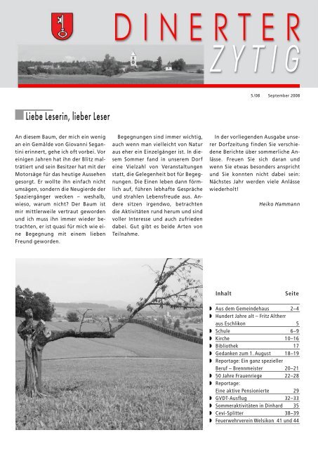 Dinerter Zytig 2008-5 [PDF, 3.00 MB] - Gemeinde Dinhard