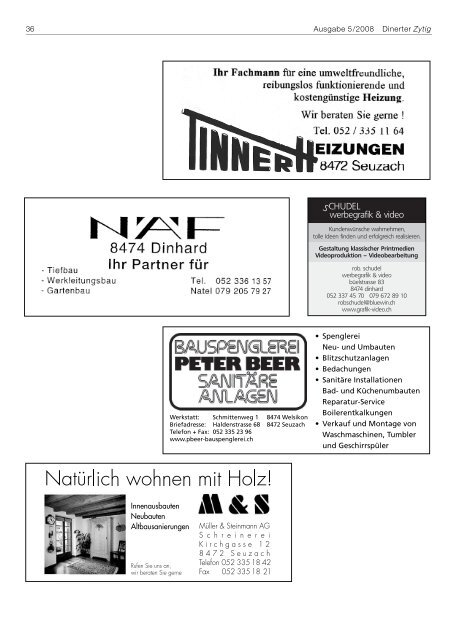 Dinerter Zytig 2008-5 [PDF, 3.00 MB] - Gemeinde Dinhard