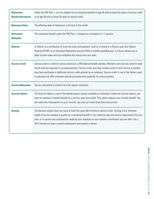 VRS Handbook for Members - Virginia Retirement System