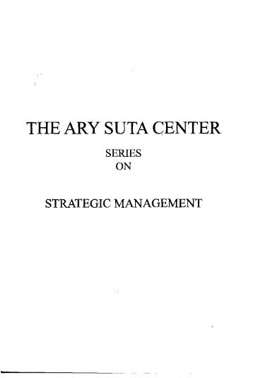 The Ary Suta Center Series on Strategic Management - PDII â LIPI