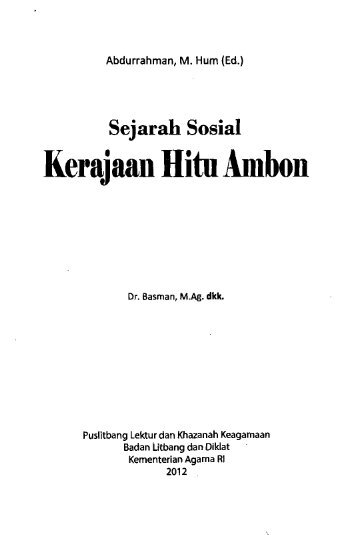 Sejarah sosial Kerajaan Hitu Ambon - PDII â LIPI