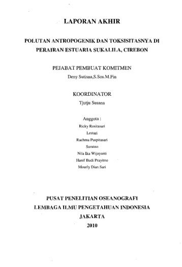 Palutan antropogenik dan toksisitasnya di perairan ... - PDII â LIPI