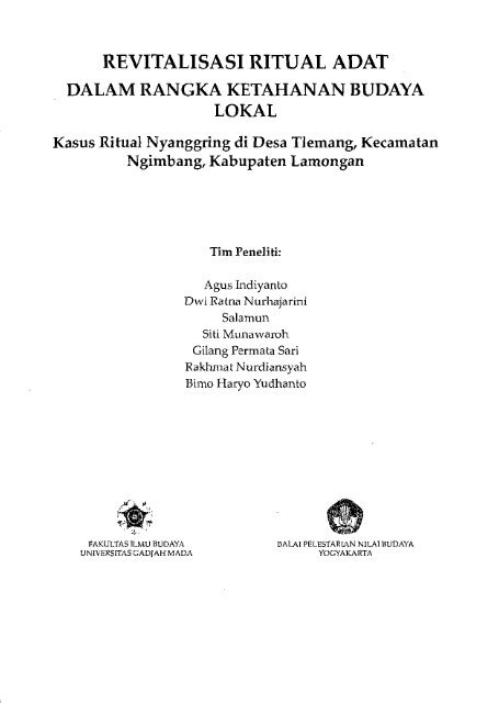 Revitalisasi ritual adat dalam rangka ketahanan budaya ... - PDII â LIPI