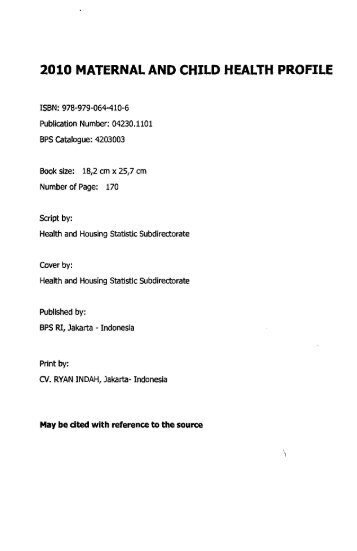 2010 MATERNAL AND CHILD HEALTH PROFILE - PDII â LIPI