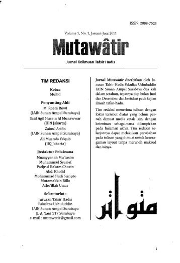 Mutawatir: Jurnal Keilmuan Tafsir Hadis - PDII â LIPI