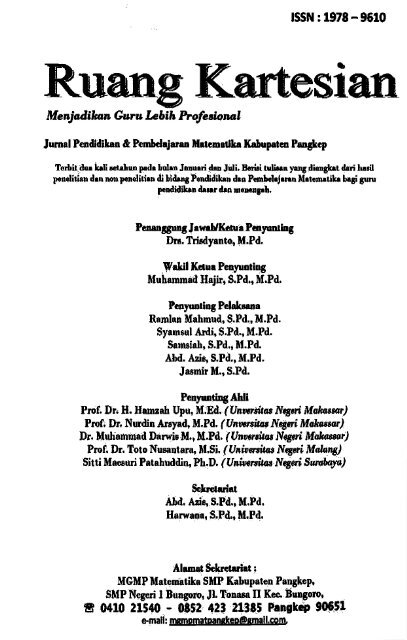 Ruang Kartesian: Jurnal Pendidikan & Pembelajaran ... - PDII â LIPI