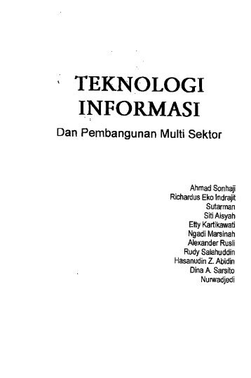 Teknologi Informasi dan pembangunan multi sektor - PDII â LIPI