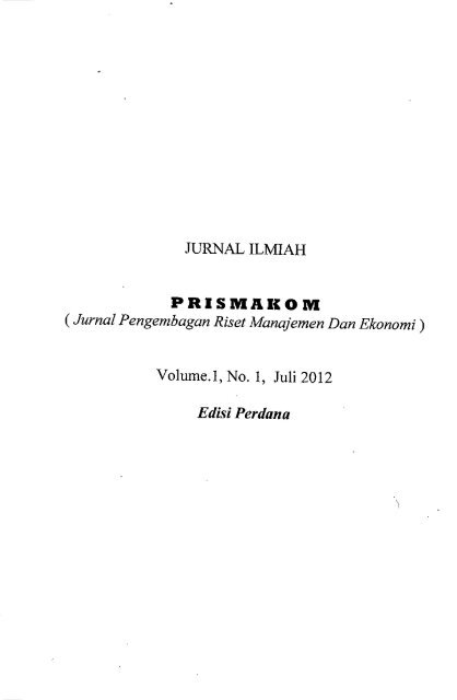 Jurnal Ilmiah PRISMAKOM - PDII â LIPI