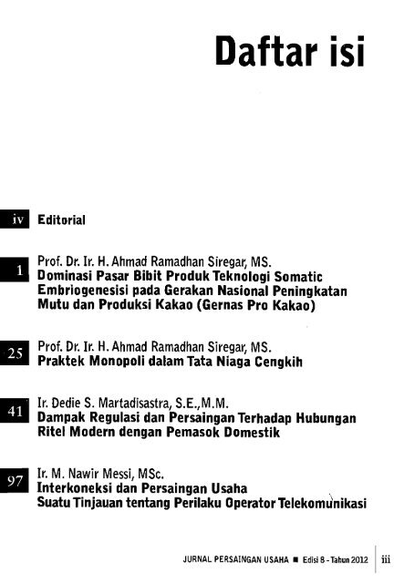 Jurnal Persaingan Usaha - PDII â LIPI