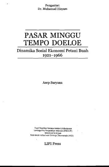 PASAR MINGGU TEMPO DOELOE - PDII â LIPI