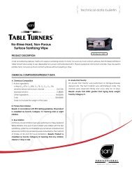 Fact Sheets - Sani Wipes Restaurant Cleaning Supplies - Table ...