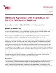 PDI Signs Agreement with HealthTrust for Surface Disinfection ...