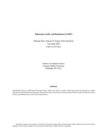 www.pdl.cs.cmu.edu - Parallel Data Lab - Carnegie Mellon University