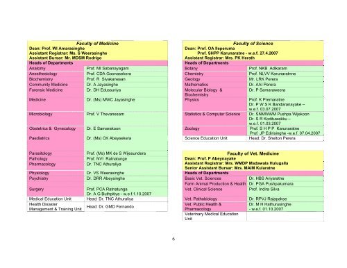 Statistical Handbook 2007 - University of Peradeniya