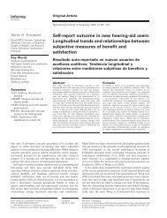Self-report outcome in new hearing-aid users - Department of ...