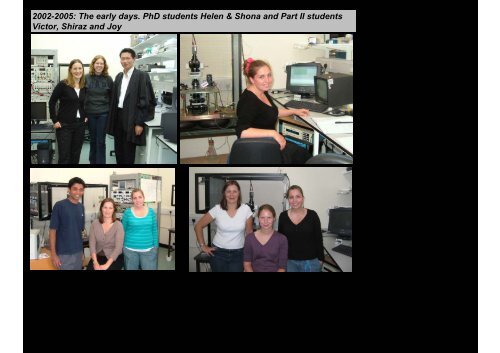 2002-2005: The early days. PhD students Helen & Shona and Part II ...